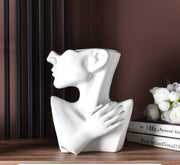 Modern Nordic Style Creative Portrait Vase Human Head Flower Vases Decorative