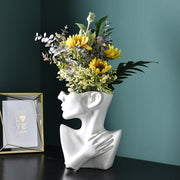 Modern Nordic Style Creative Portrait Vase Human Head Flower Vases Decorative