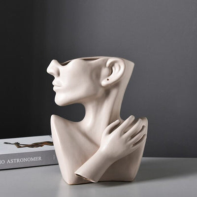 Modern Nordic Style Creative Portrait Vase Human Head Flower Vases Decorative